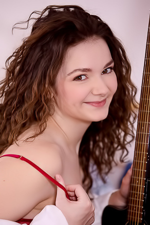 Purr Simona Adorably Sexy In Scarlet Lingerie That Hugs Her Soft Curves