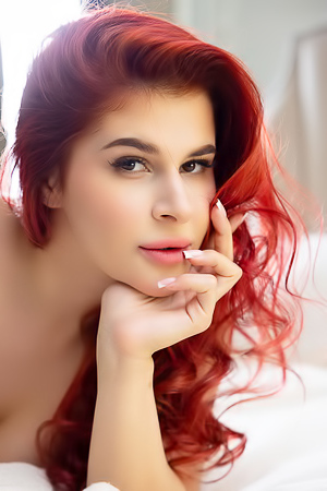 Pandora Red Starts To Stroke Her Shaved Pussy