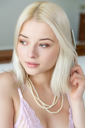 Bianca Bell Sheer Pink Chemise Clings To Her Sexy Hourglass Figure